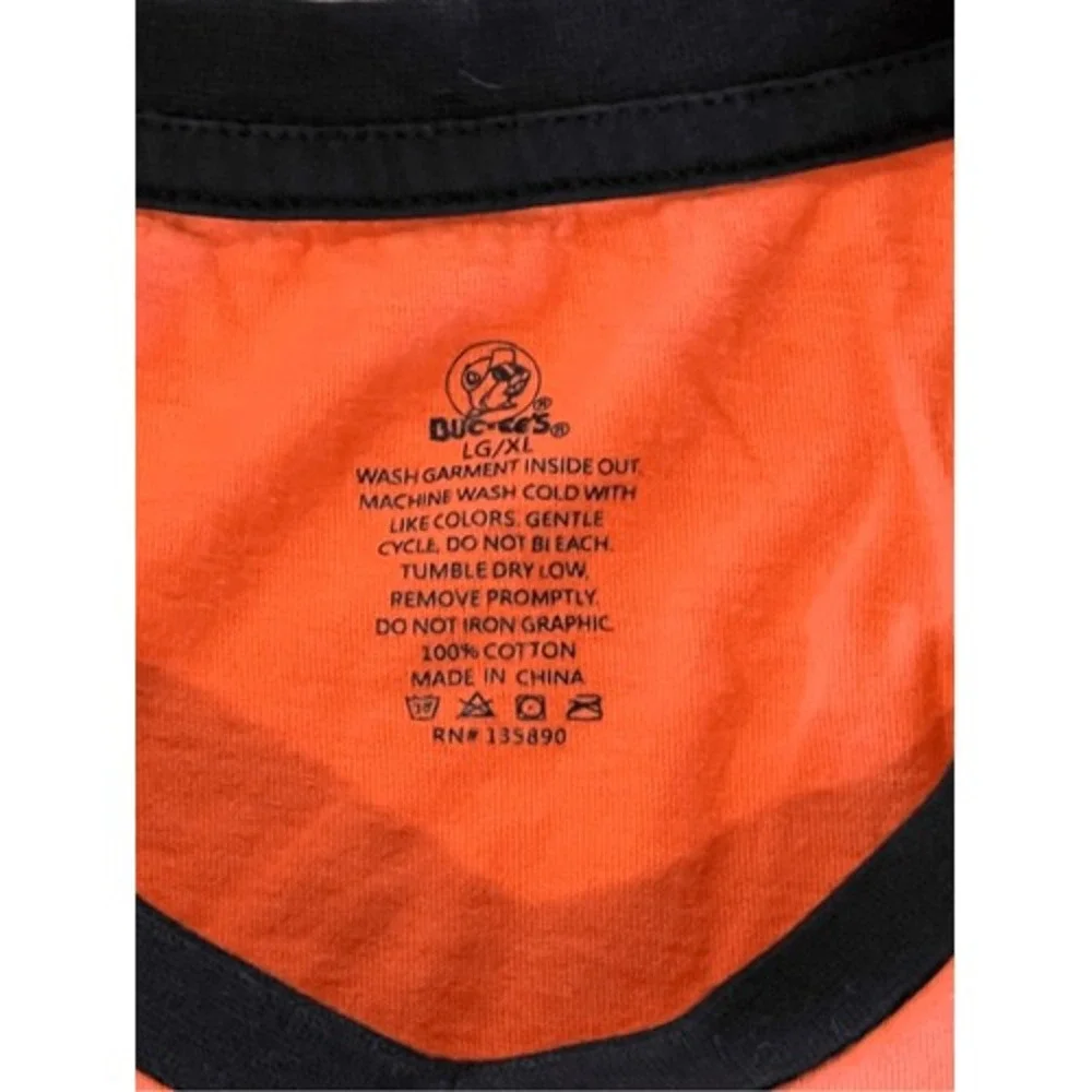 Buc-ees Snack & Nap Orange Black Baseball Sleep Shirt‎ Sleepwear Nightgown L/XL